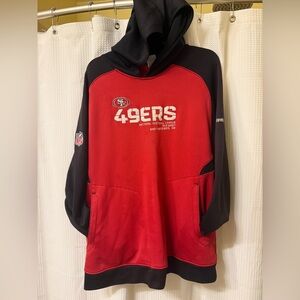 Vintage NFL Onfiled Reebok 49ers Red and Black Men's Hoodie Sweatshirt